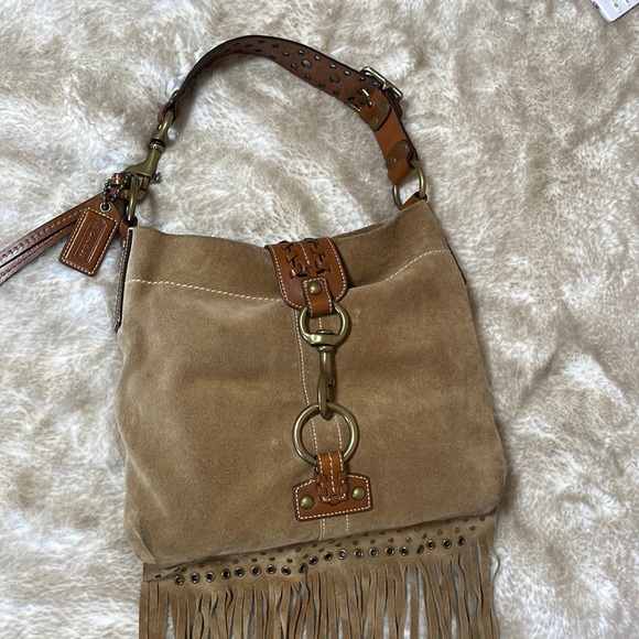 Coach Handbags - Vintage Suede and Fringe Coach Bag